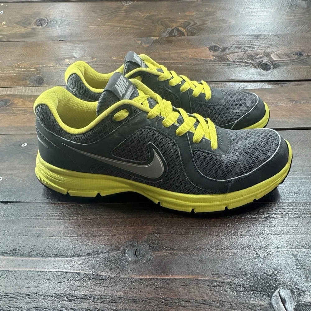 Nike Women's Air Relentless 443861-010 Gray Yellow Running Shoes Sneakers Size 9